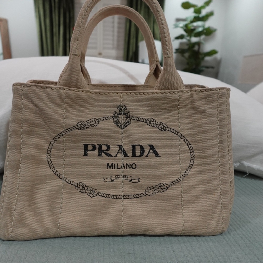 Prada Tan Canapa Tote Bag